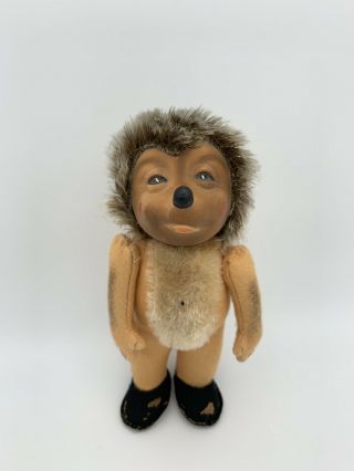 7” Vintage Steiff Mecki Or Macki Hedgehog Plush Toy Doll To Sew For
