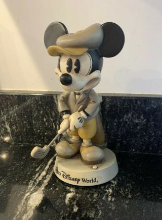 Vintage Mickey Mouse Walt Disney World Golf Golfer Bobblehead Statue Figure