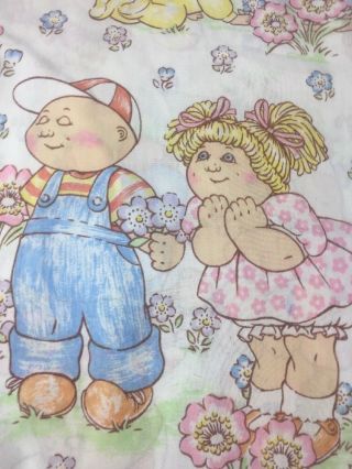 Vintage 1983 Cabbage Patch Kids Doll Twin Flat Sheet Only Crafts fabric 2