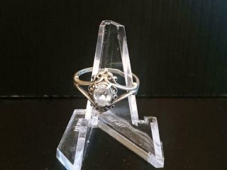 Vintage Sterling Silver and White Tourmaline Ring 2