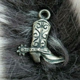 Vintage Sterling Silver Western Cowboy Boot With Spur Charm