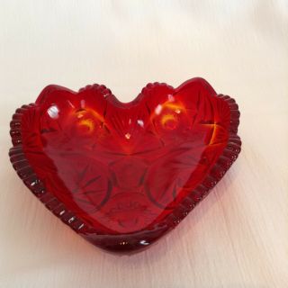 Vintage Royal Ruby Red Glass Candy Bowl