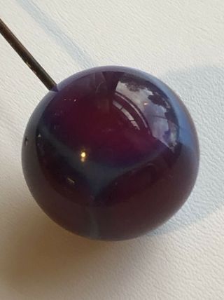 Vintage Art Nouveau Purple And Blue Solid Art Glass Ball Hatpin Hat Pin 5