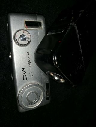Vintage Minolta 16 Mg Subminiature Film Spy Camera W/ Leather Case