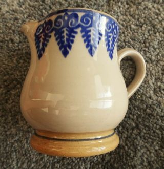 Vintage Nicholas Mosse Pottery Small Jug Creamer Pitcher Ireland Blue & Beige