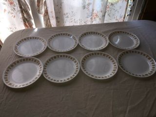 8 Vintage Corelle Butterfly Gold Harvest Salad Luncheon Plates 8 1/2