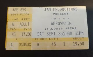 Vintage Aerosmith Concert Ticket Stub 1988 St Louis
