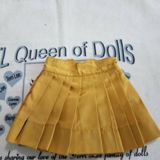 Vintage Terri Lee Doll Clothing Gold Taffeta Pleated Skirt
