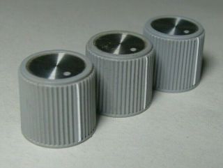 3 Vintage Small Gray Push On Knobs For Hallicrafters Ham Radios Or Accessories