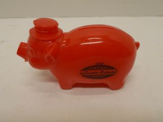 Vintage Plastic Piggy Bank W/ Hat Promo Bank 4½ " Long