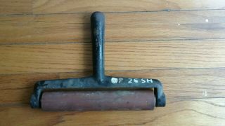 Printing Ink Roller Cast Iron 8 " Heavy Vintage