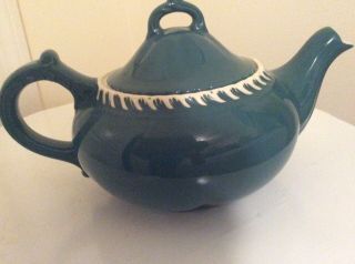 Vintage Harker Pottery Turquoise Teapot