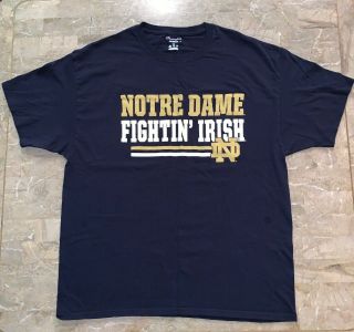 Vintage Navy Blue Notre Dame Fighting Irish Champion Short Sleeve T - Shirt Men Xl