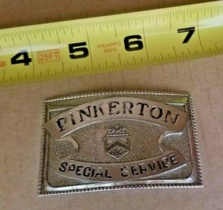 Metal Pinkerton Special Service Cap Badge Guc Vintage