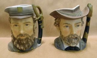Vintage Lefton Jackson And Lee Civil War Soldier Toby Jug 4 1/4 "