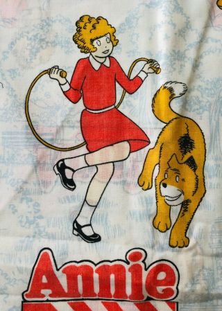 Vintage 1981 Little Orphan Annie Twin Size Bed Flat Sheet PillowCase fabric 4