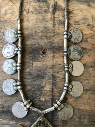 Vintage Indian India Banjara Rupee Coin Necklace Rajasthan Tribal Nomad Jewelry 4