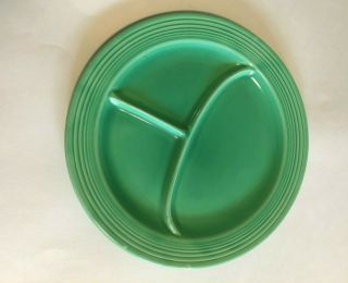 Vintage Fiesta Pottery 10 1/2 " Divided Plate Green