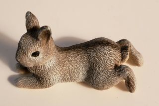 Vintage Schleich Germany Relaxing Rabbit Bunny Gray And White 2003 A Cutie