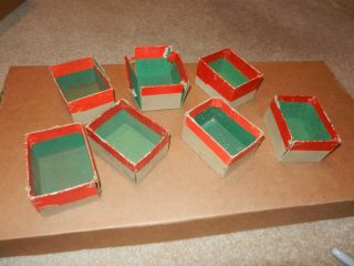 7 A C Gilbert Erector Cardboard Set Box Inserts,  Late 1920 