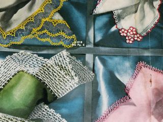 Vtg 50s Handkerchief Edging Pattern Book Crocheting Tatting Lace & Radio Scarf