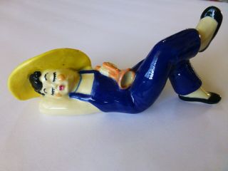 Little Boy Blue with Horn Vintage Arts Studio Ceramic Figurine Hand painted 3