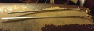 Vintage 2 Shish Kabob Skewers Horse Head And Fish Made In India Brass & Steel