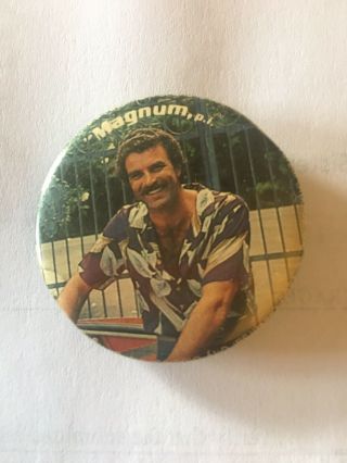 Vintage Magnum Pi Tom Selleck Pin Button 1980