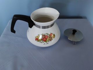 Vintage Corning Ware Spice Of Life 6 Cup Coffee Tea Pot,  Lid P - 104
