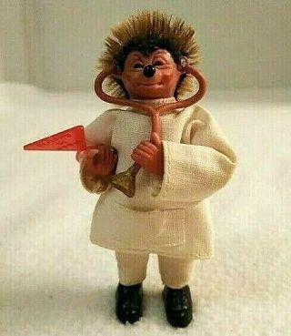 Vintage Peter Mecki Hedgehog Doctor Doll - Made In Austria - W.  Tag