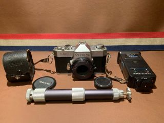 Vintage Yashica Tl - 35mm Film Camera With Misc Accessories