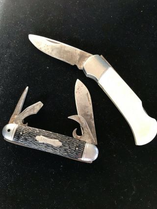 Vintage Kamp King Knife And Bone Color Pocket Knife