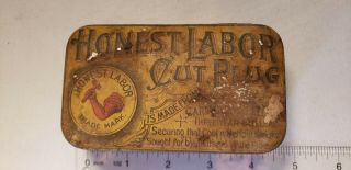 Honest Labor Cut Plug Tobacco Tin Vintage Advertising Patterson,  Richmond,  Va
