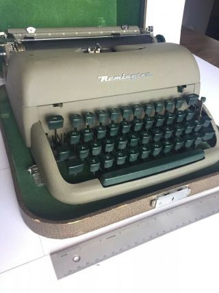 Vintage Remington Rand Typewriter With Case Oiled Keys Early 1950s