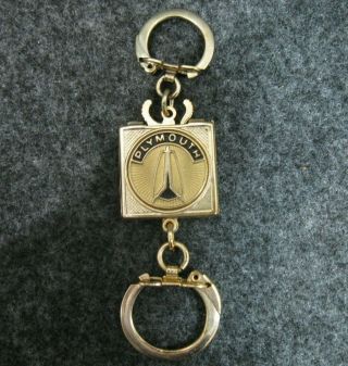 Vintage Plymouth Keychain Key Chain Comes Apart Gold Tone