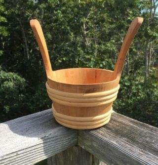Vintage Kalevala Koru Wooden Bucket Or Tine Handmade In Finland