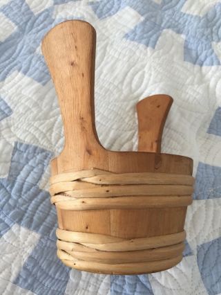 Vintage Kalevala Koru Wooden Bucket or Tine Handmade in Finland 3