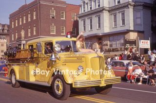 Two Vintage 1961 Slides Photos Boyertown Fire Department Truck Scranton Parade