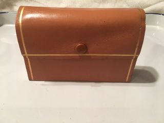 Vtg Gold Gillette Shaving Travel Collect Display Leather Case Men’s Grooming 2