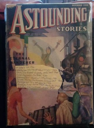 Astounding Stories - Vintage Sci Fi Nov.  1936 - The Eternal Wanderer,  The Path.