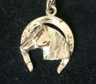 Rare Vintage Antique Loncraft Sterling Silver Lucky Horse Shoe Horse Head Charm