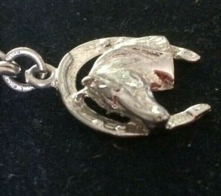 RARE Vintage Antique Loncraft Sterling Silver Lucky Horse Shoe Horse Head Charm 3