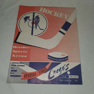 Vintage Hershey Bears Ahl Hockey Program 1940’s