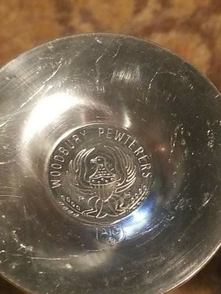 2 Vintage Pewter Goblet Wine Glass Woodbury Pewterers Hallmark Touch Mark R 2