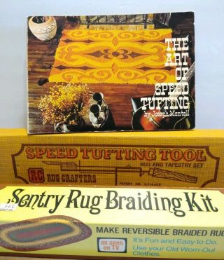 1970s Vintage Rc Rug Crafters Speed - Tufting Tool Tapestry Set & Rug Braiding Kit