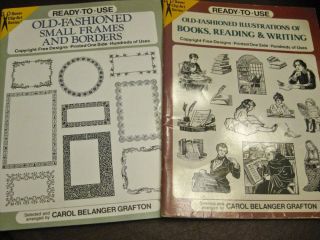Clip Art Books Vintage Old - Fashioned Borders & Books,  Reading & Writing By Dover