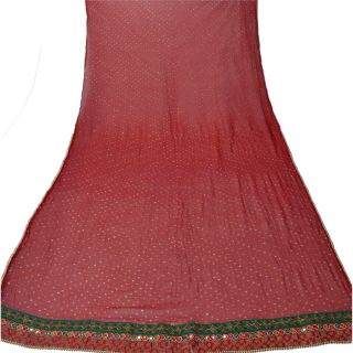 Sanskriti Vintage Dupatta Long Stole Pure Georgette Silk Embroidered Bandhani 4