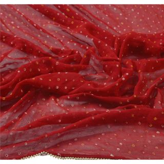 Sanskriti Vintage Dupatta Long Stole Pure Georgette Silk Embroidered Bandhani 5