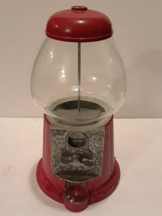 Vintage 11 " Carousel Industries Gum Ball Machine Toy Gumball Machine Metal/glass