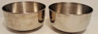 Set Of 2 Vintage Sunbeam Mixmaster Stainless Steel 9 Inch Replacement Bowls